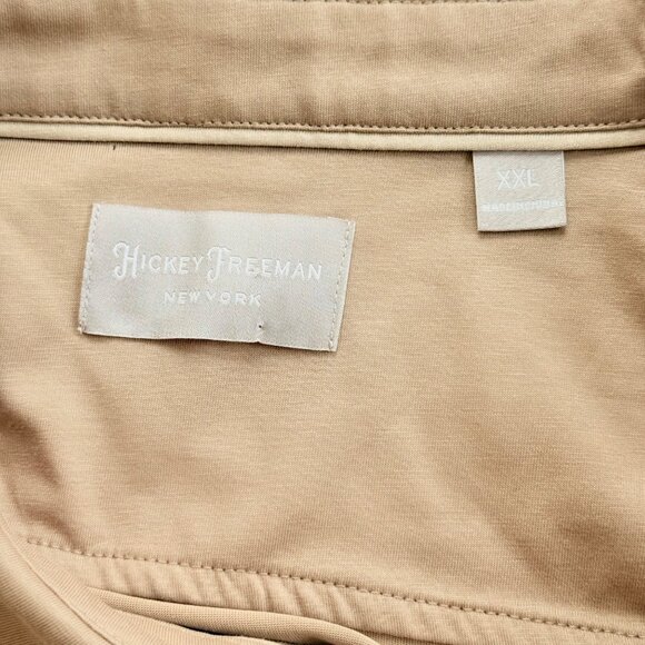 NWT Hickey Freeman Men's Classic Fit Long Sleeve Button-Up Taupe Shirt Size XXL - Picture 9 of 11